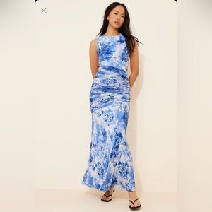 Dress the Population Blue and White Violetta Dress